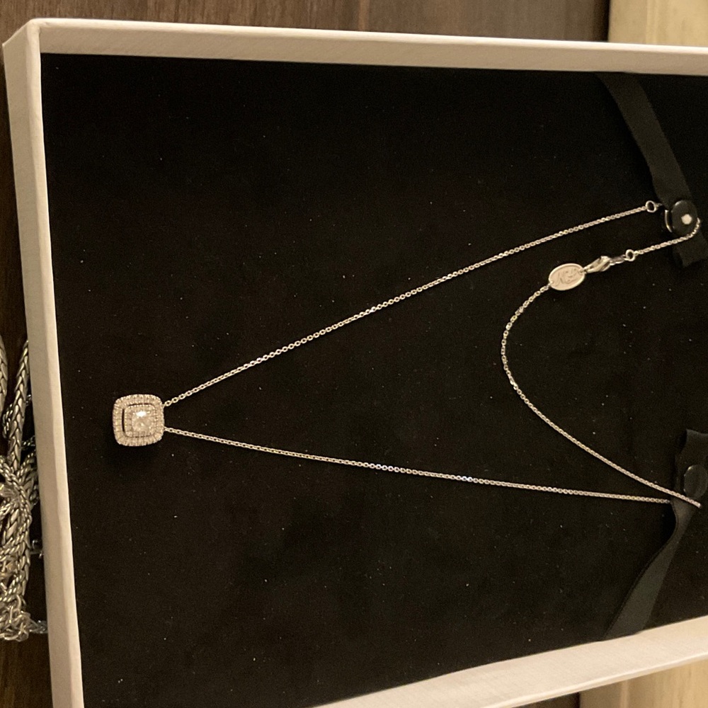 Dazzling 14k White Gold Neil Lane Diamond Pendant Necklace-1 carat. 19”